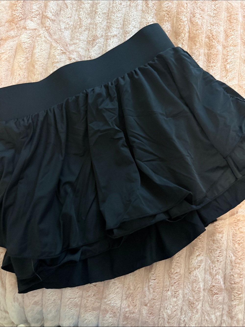 Black Tiered Mini Skort- swimwear